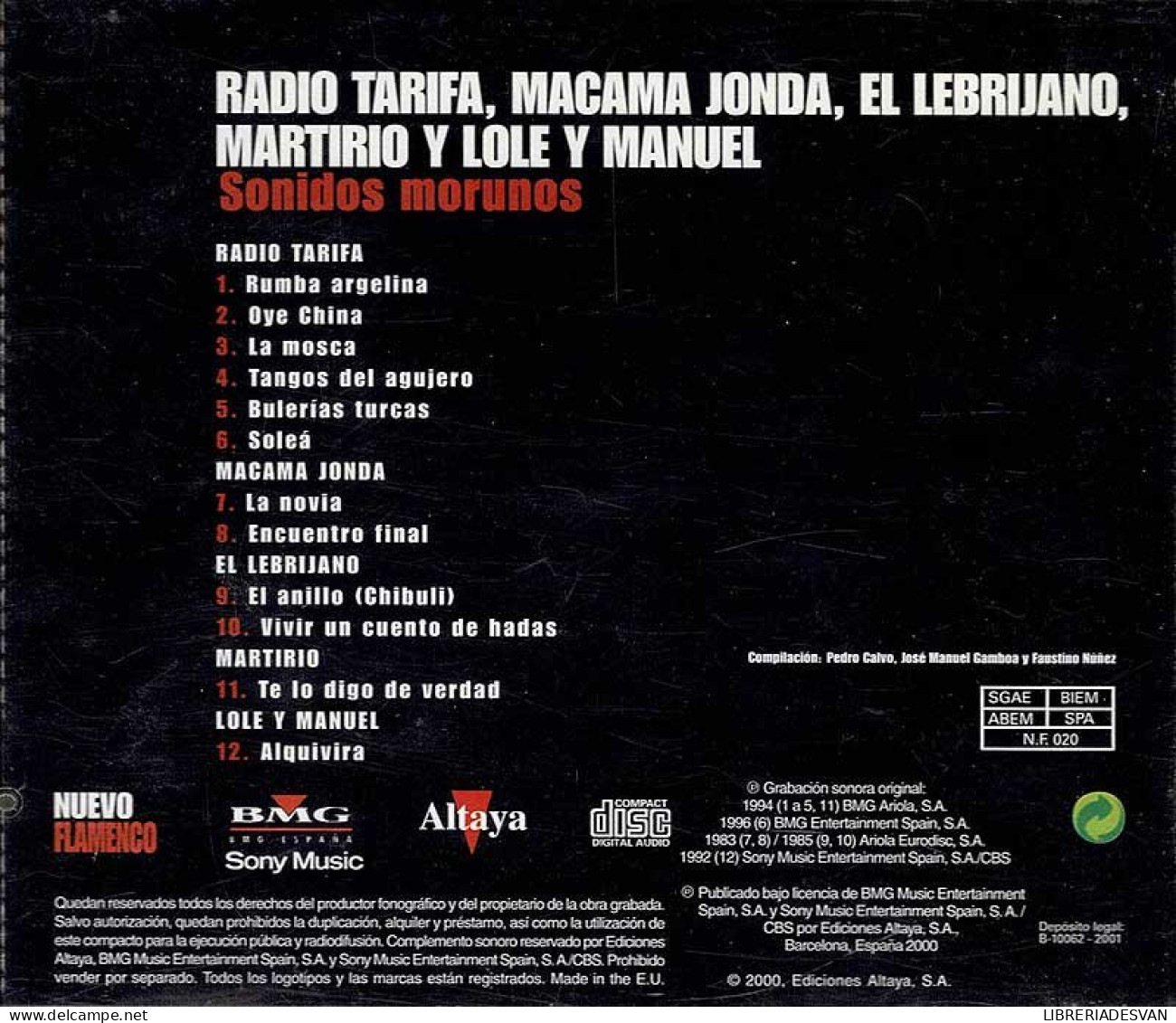 Radio Tarifa, Macama Jonda, El Lebrijano, Martirio Y Lole Y Manuel - Sonidos Morunos. CD - Otros - Canción Española