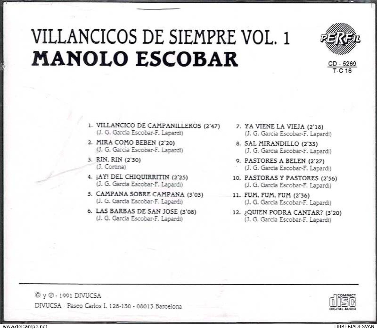 Manolo Escobar - Villancicos De Siempre Vol. 1. CD - Otros - Canción Española