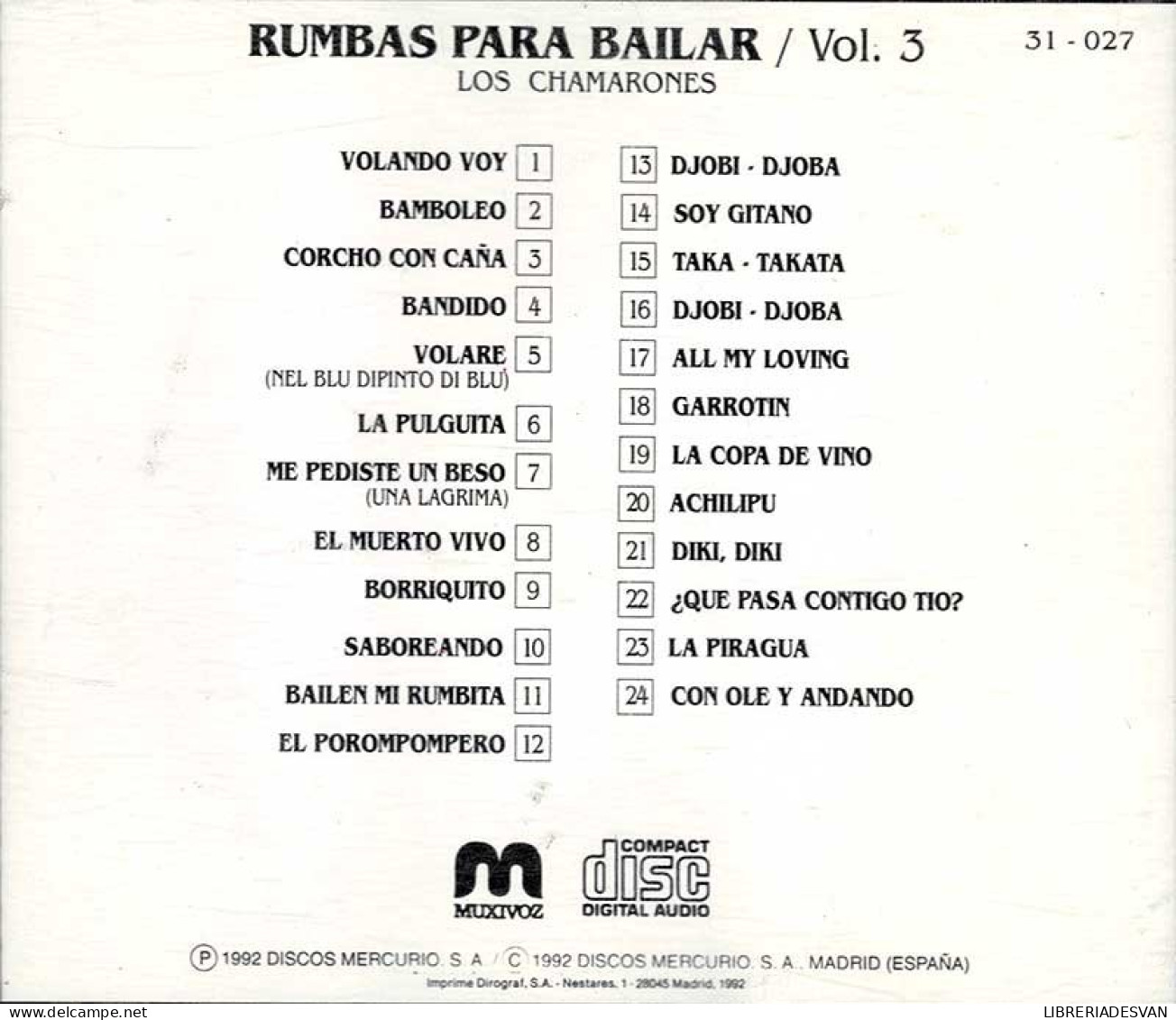 Rumbas Para Bailar. Los Chamarones. Vol. 3. CD - Other - Spanish Music