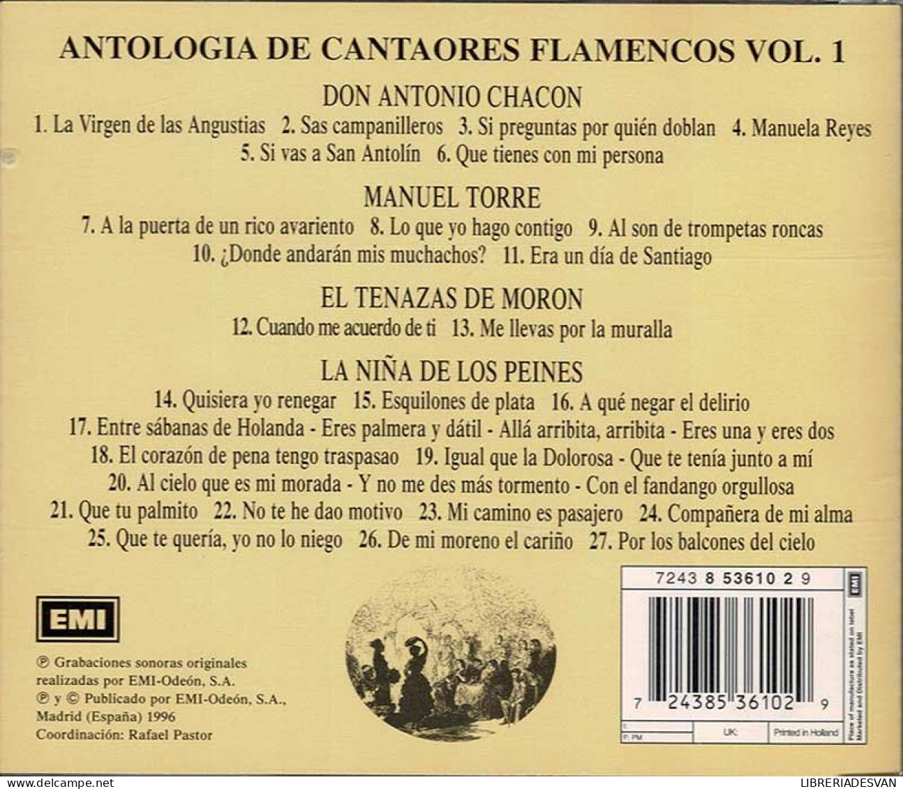 Antología De Cantaores Flamencos Vol. 1. CD - Autres - Musique Espagnole