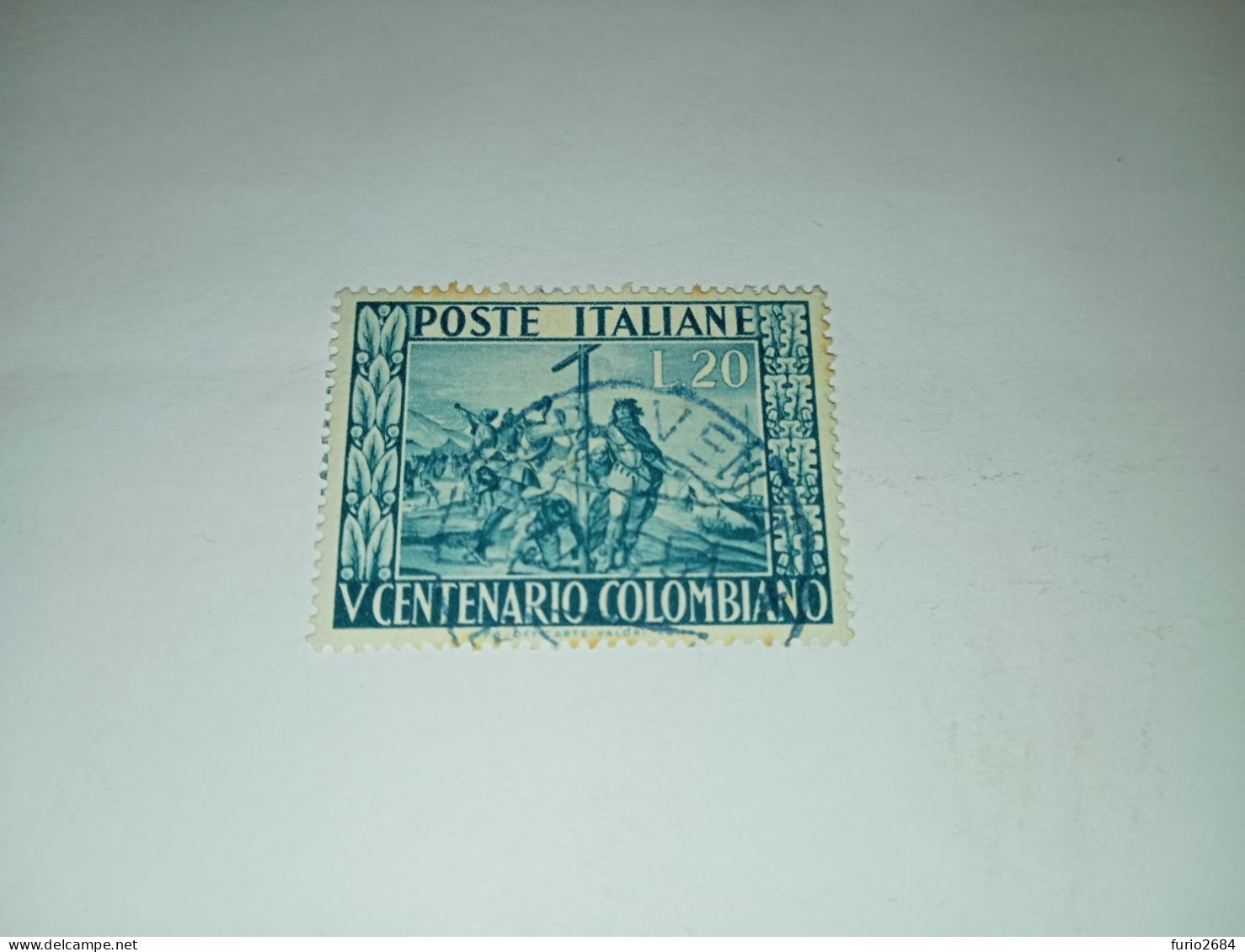 07AL02 REPUBBLICA ITALIANA 1951 5° CENTENARIO DELLA NASCITA DI COLOMBO "O" - 1946-60: Mint/hinged