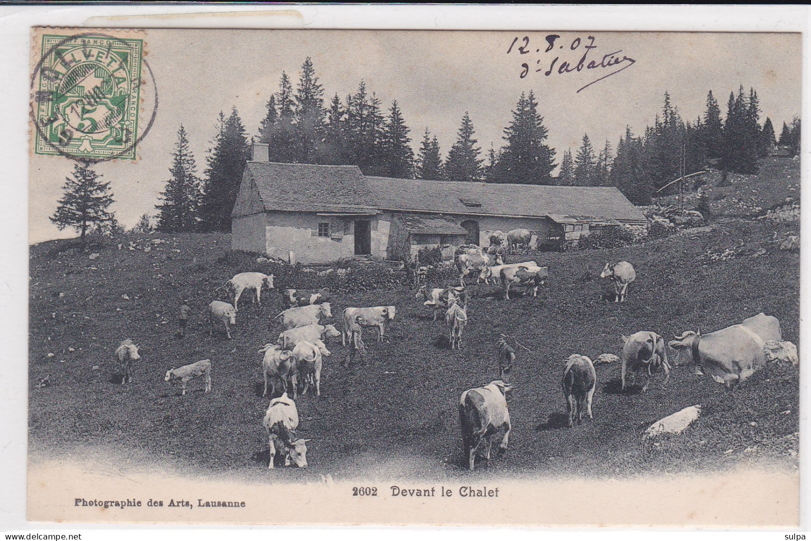 Chalet D'alpage Avec Vaches 1907 "Devant Le Chalet " - Genolier