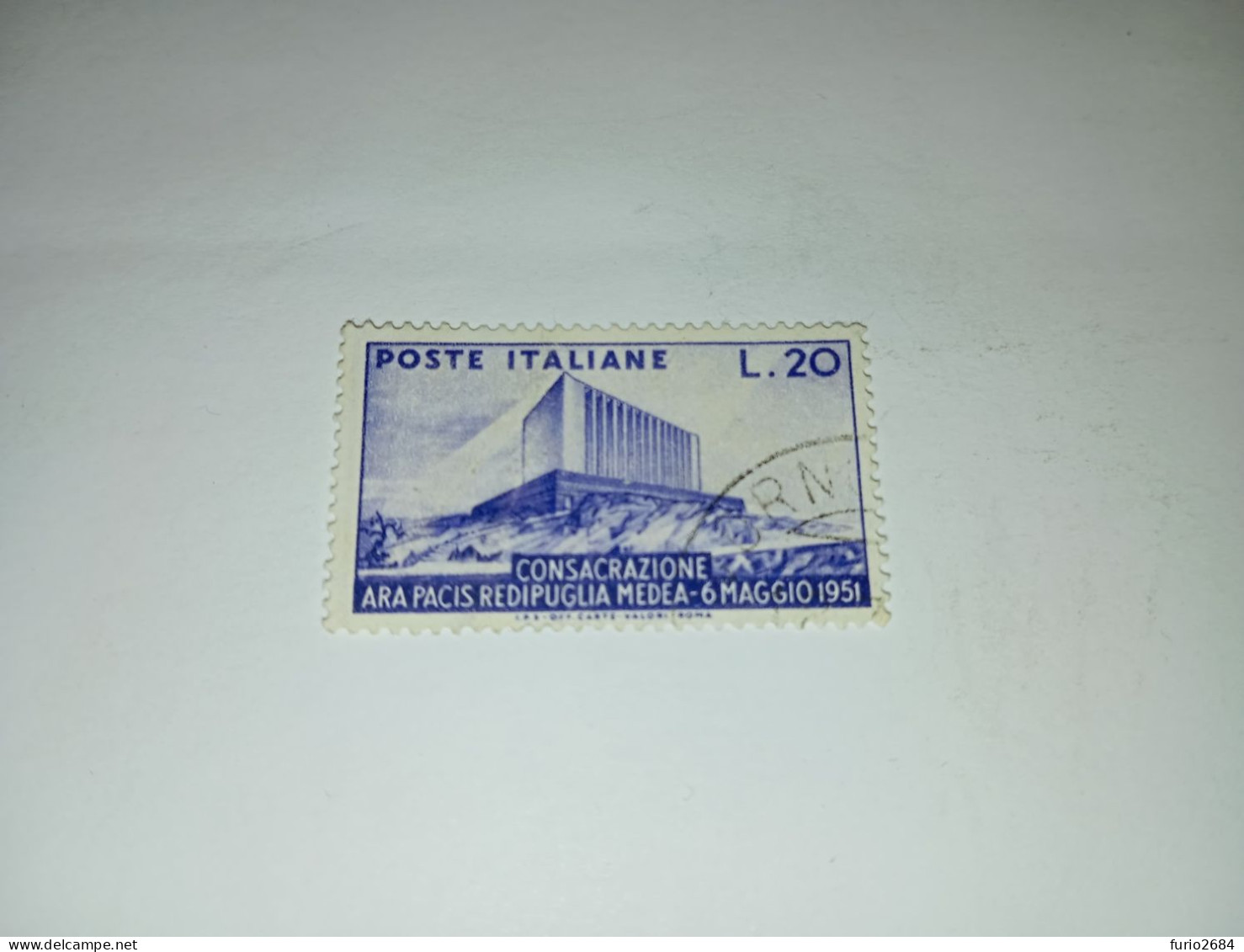 07AL02 REPUBBLICA ITALIANA 1951 CONSACRAZIONE DELL'ARA PACIS A REDIPUGLIA MEDEA "O" - 1946-60: Mint/hinged