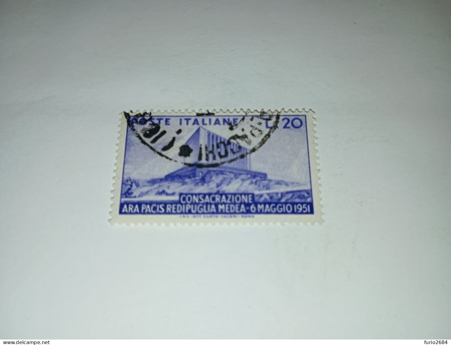 07AL02 REPUBBLICA ITALIANA 1951 CONSACRAZIONE DELL'ARA PACIS A REDIPUGLIA MEDEA "O" - 1946-60: Mint/hinged