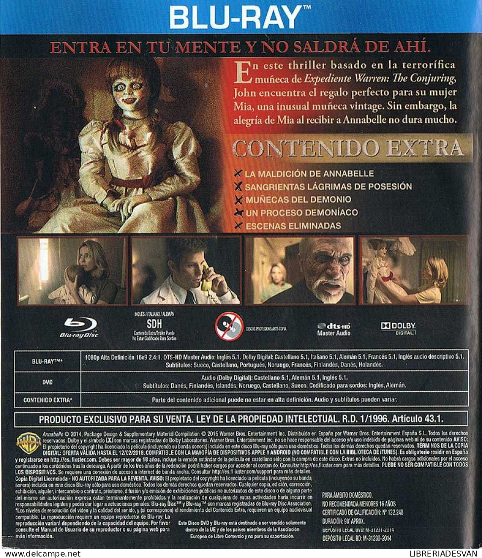 Annabelle. Blu-Ray - Altri