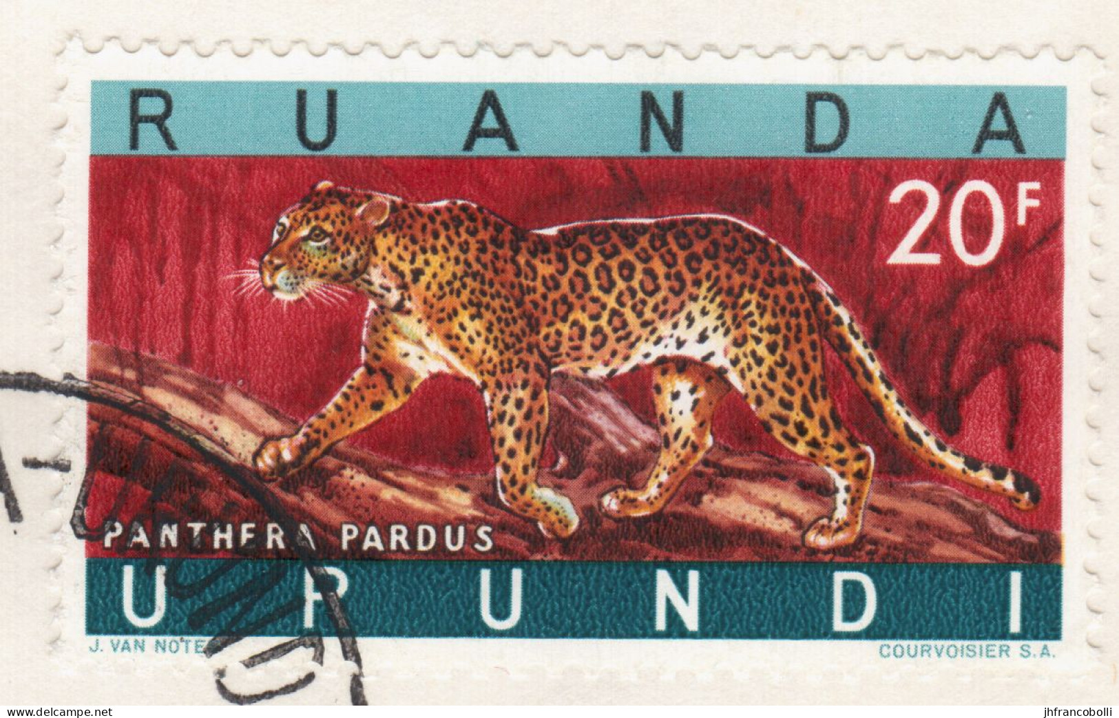 1961 RUANDA-URUNDI RU 216-A / 216-B LEOPARD + LIONS F.D.C. (1-st Day Cover Emitted 10/3/1961) - Unused Stamps