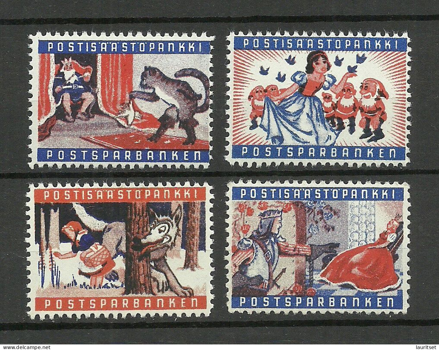 FINLAND - Fairy Tales Märchen - 4 Vignettes MNH - Fairy Tales, Popular Stories & Legends