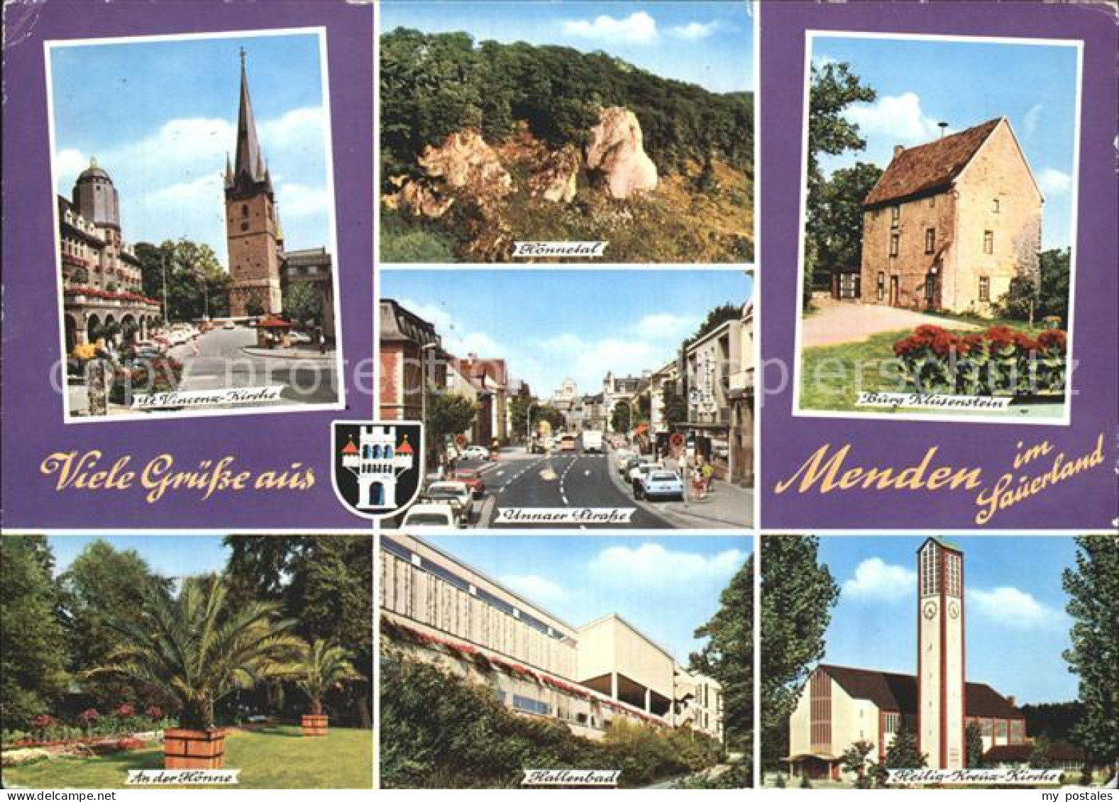 72382088 Menden Sauerland Hallenbad Sankt Vincenz-Kirche Burg Klusenstein Menden - Menden