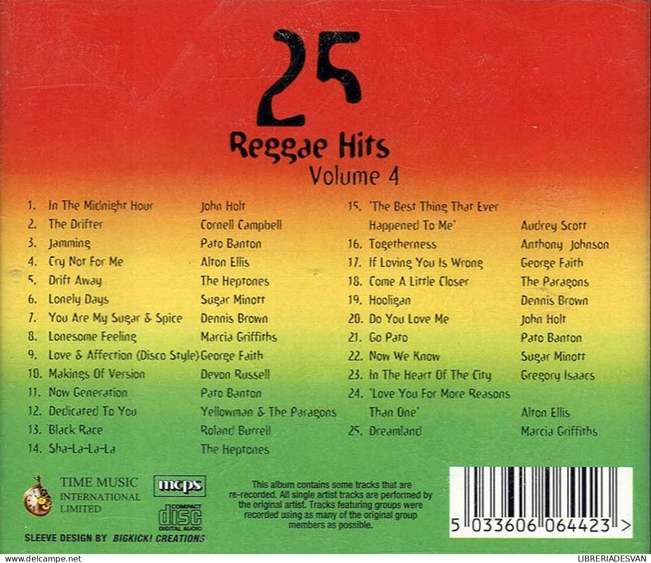 25 Reggae Hits Volume 4. CD - Reggae