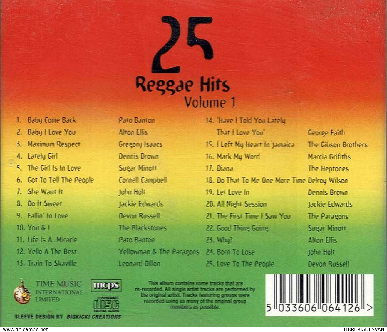 25 Reggae Hits Volume 1. CD - Reggae