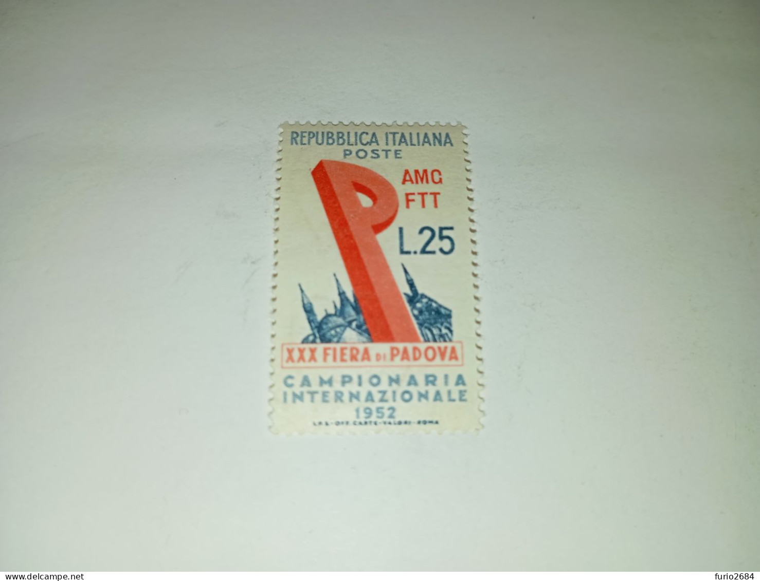 07AL03 REPUBBLICA ITALIANA 1952 30° FIERA CAMPIONARIA DI PADOVA "XX" - 1946-60: Mint/hinged