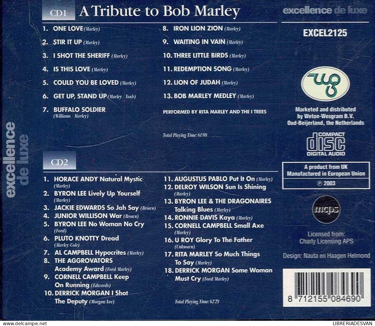A Tribute To Bob Marley. 31 Legendary Reggae Songs. 2 X CD - Reggae