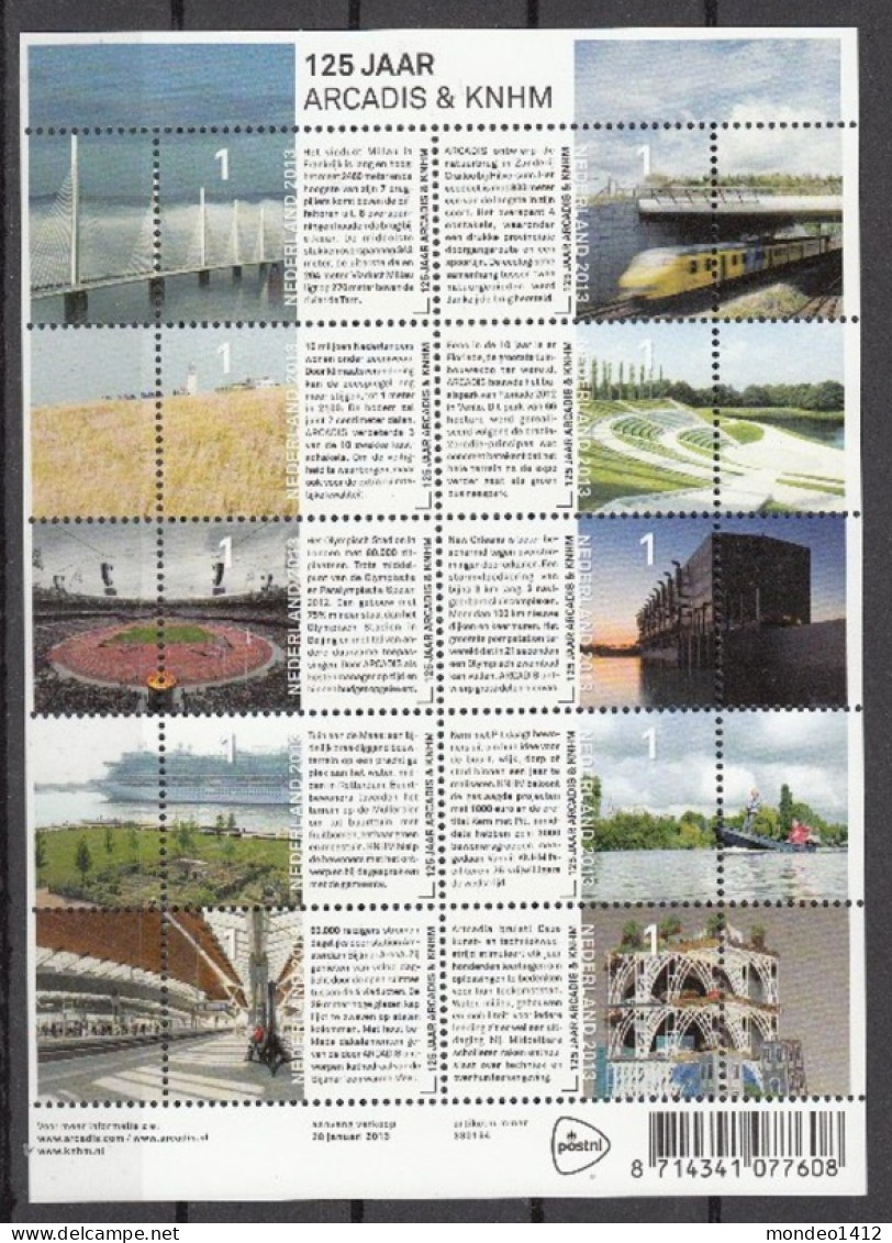 Nederland 2013 - NVPH 3016/3025 - Blok Block -125 Years Arcadis Heidemij, Architecture - MNH Postfris - Unused Stamps