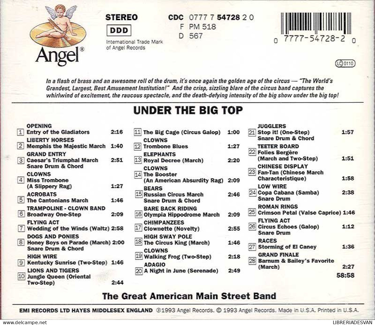 The Great American Main Street Band - Under The Big Top (100 Years Of Circus Music). CD - Sonstige & Ohne Zuordnung