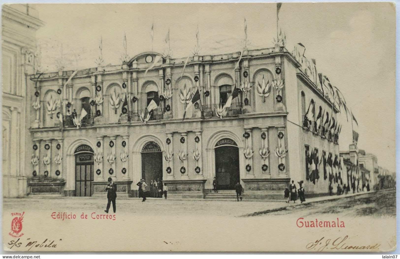 C. P. A. : GUATEMALA : Edificio De Correos,  Sello En 1907 - Guatemala