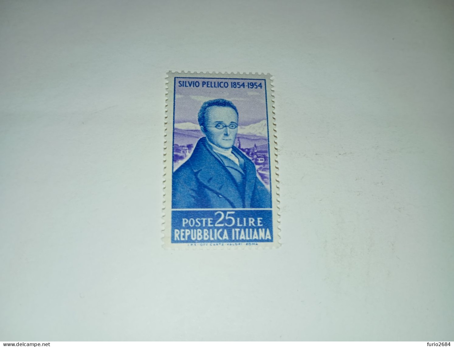 07AL03 REPUBBLICA ITALIANA 1955 CENTENARIO MORTE DI SILVIO PELLICO "XX" - 1946-60: Mint/hinged