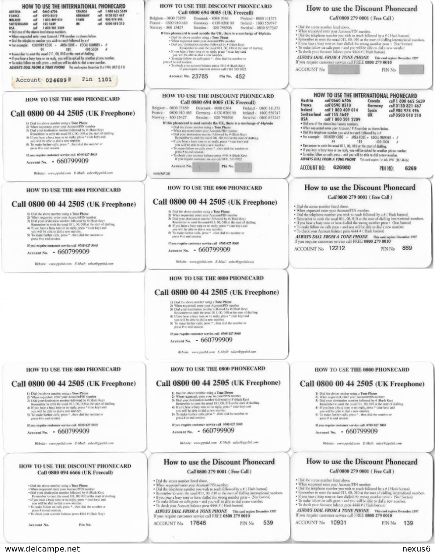 UK - 16 Various Different Fake Coca Cola Prepaids - Emissions Entreprises