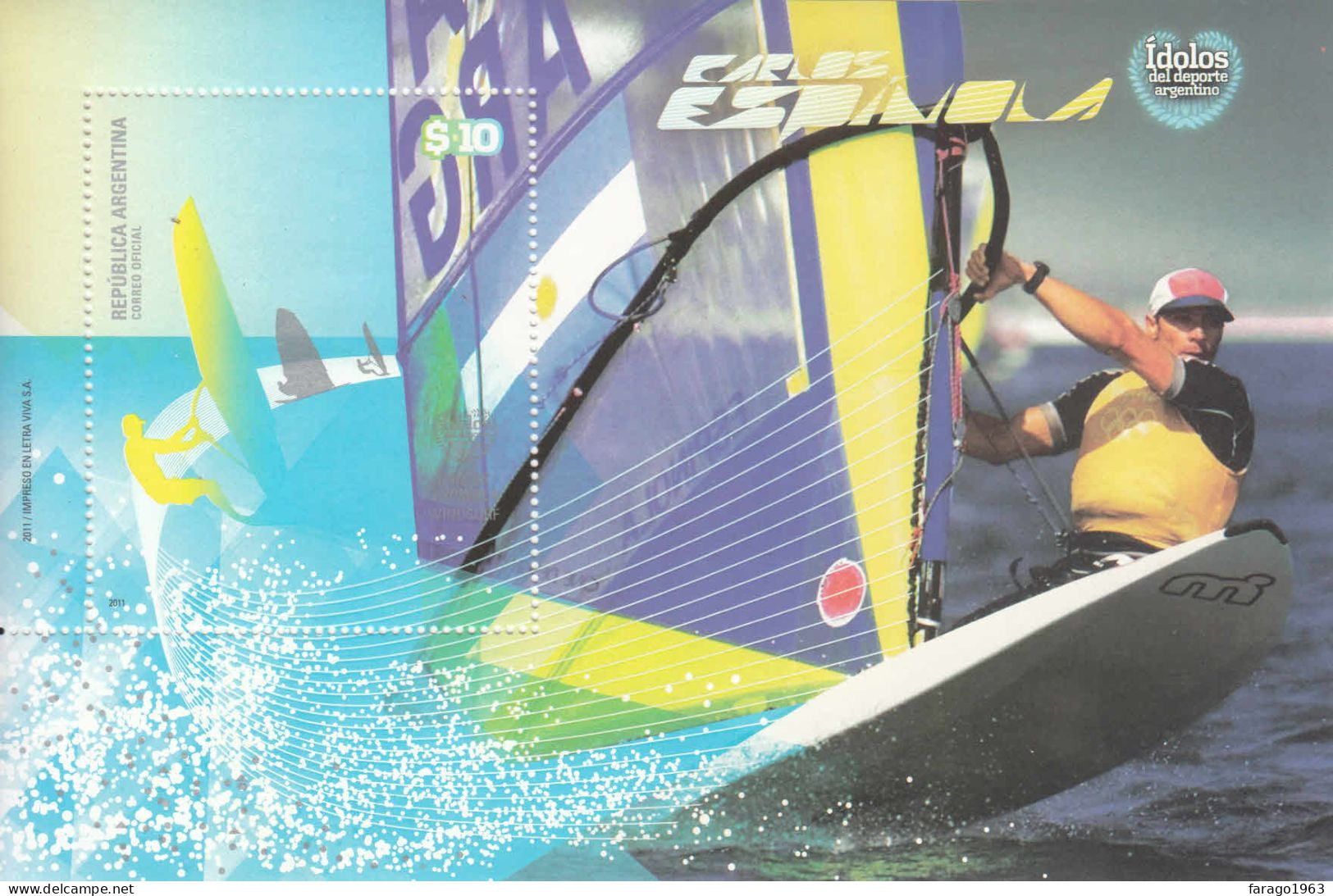 2011 Argentina Espinola Sailboarding Souvenir Sheet MNH - Nuevos