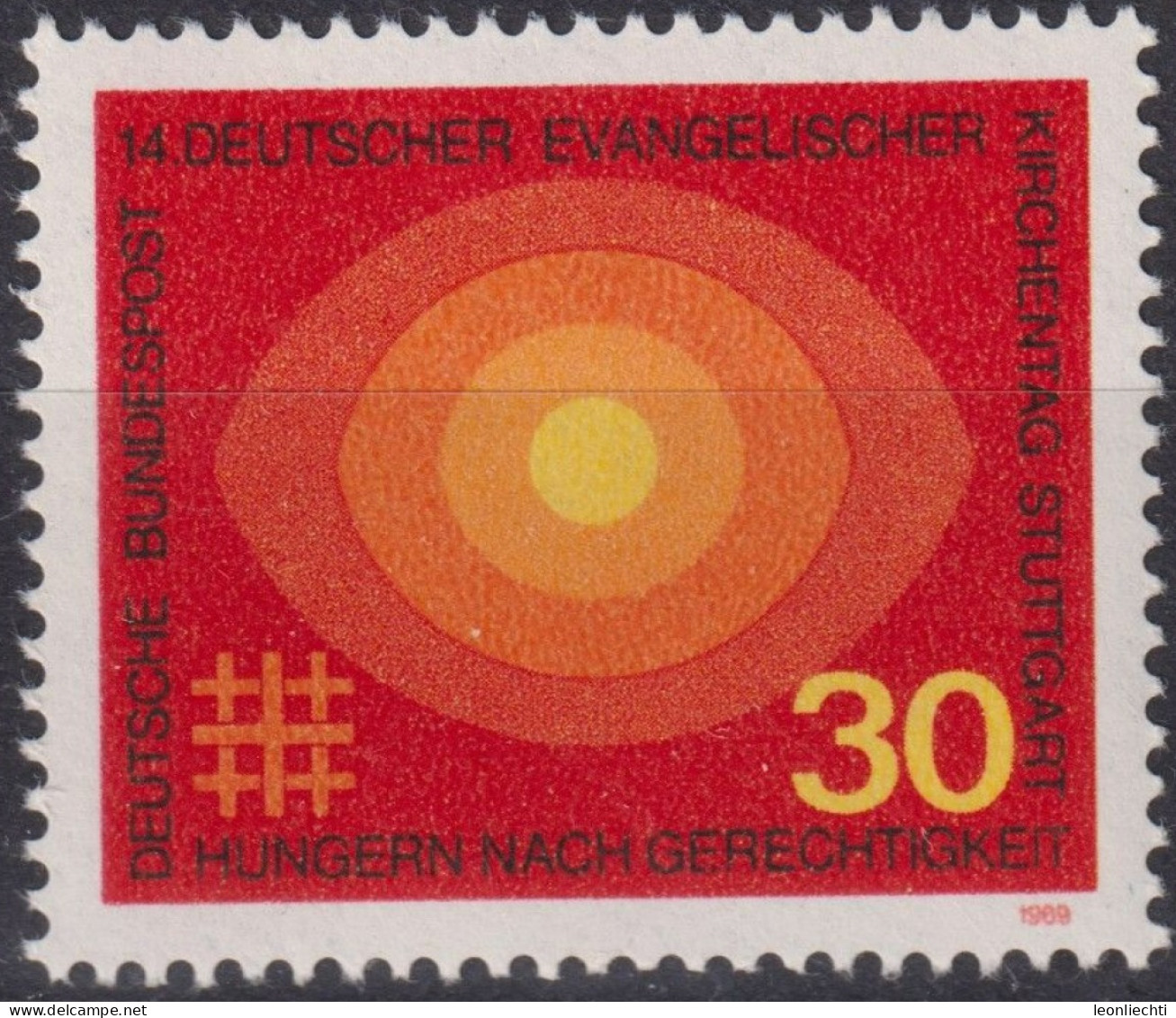 1969 Deutschland > BRD, ** Mi:DE 595, Sn:DE 1004, Yt:DE 458, 14. Deutscher Evangelistischer Kirchentag, Stuttgart - Cristianismo