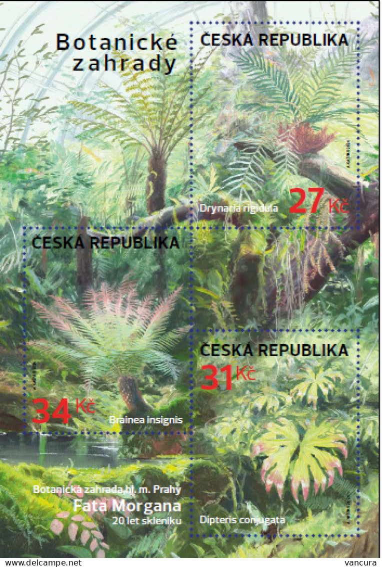 A  1253 - 5 Czech Republic Prague Botanical Garden Ferns 2024 - Unused Stamps