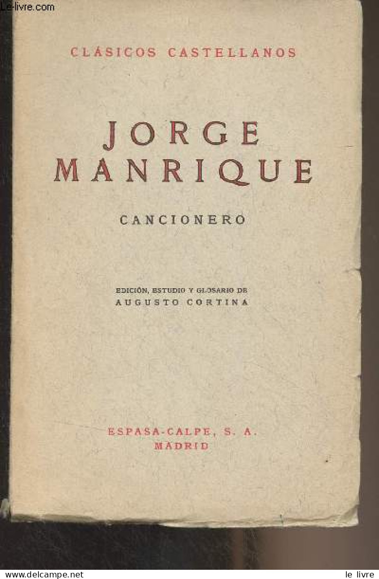 Cancionero - "Clasicos Castellanos" N°94 - Manrique Jorge - 1969 - Ontwikkeling