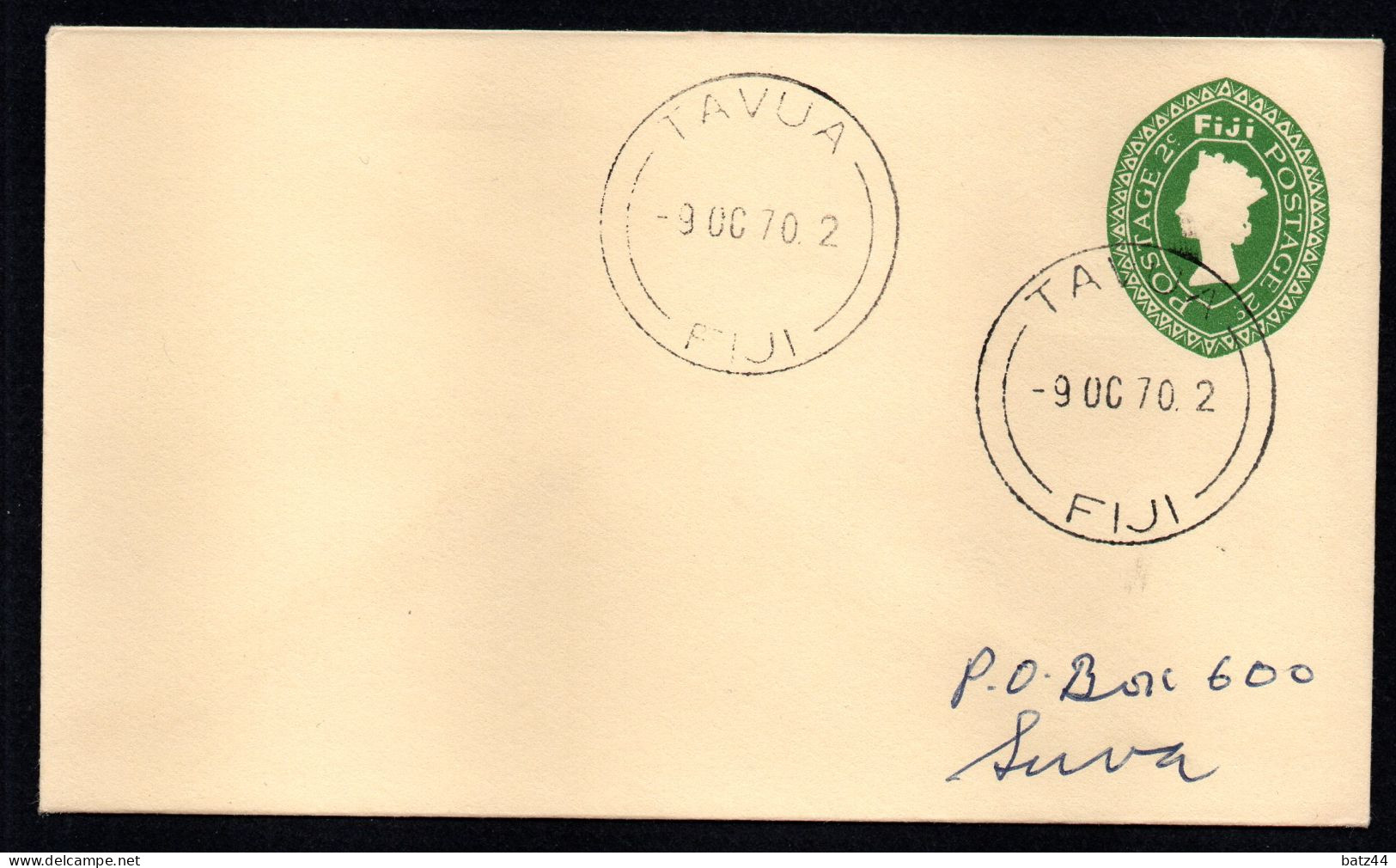 FIDJI FIJI Tavua From Island Viti Levu Enveloppe Cover Lettre Postal Stationnary - Fiji (...-1970)