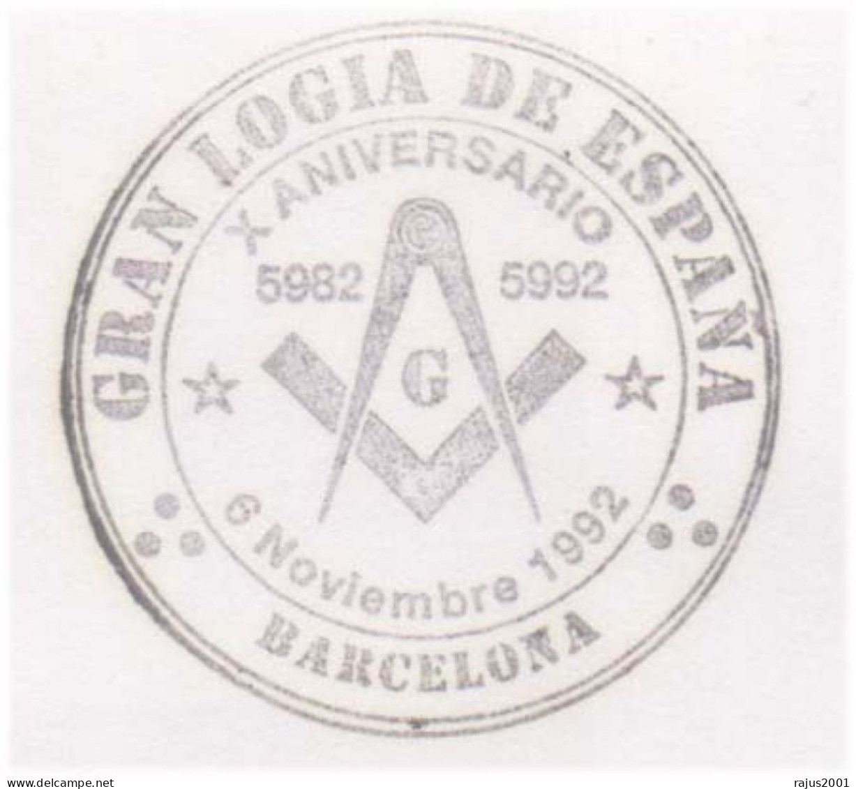 Grand Lodge Of Spain Freemasonry, Masonic Lodge, Pure Masonic Cover - Francmasonería