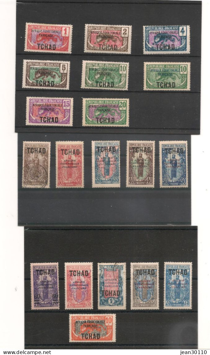 TCHAD  ANNÉE 1924/28 N° 19/25 Et 23a- 23/34- 37-38-42 Voir Descriptif - Unused Stamps