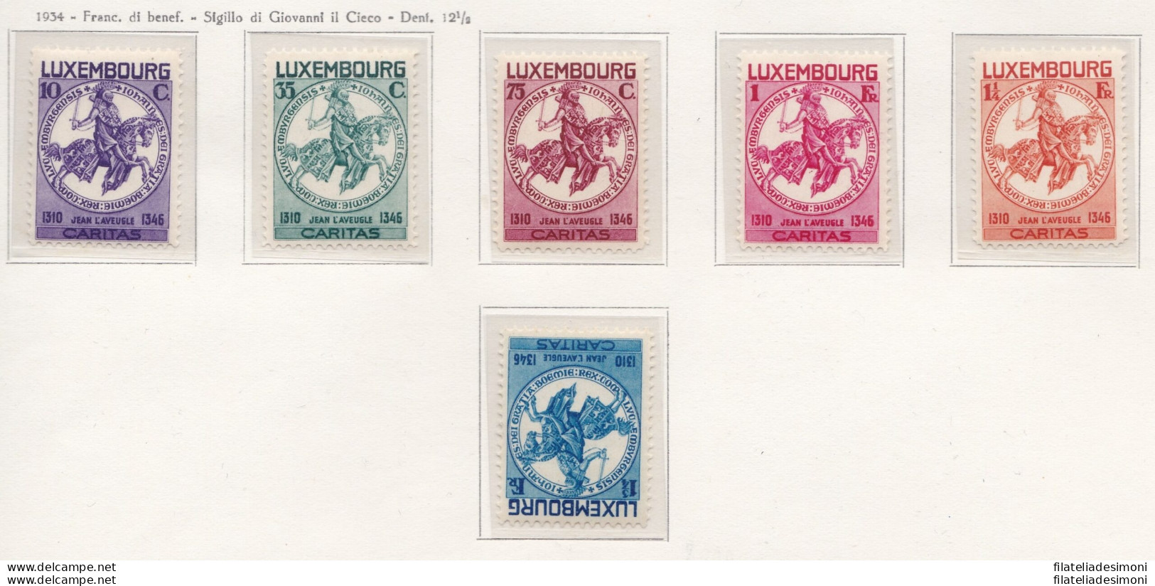 1934 Lussemburgo  N° 252/257 "Caritas Pro Infanzia" 6 Valori MNH/** - Altri & Non Classificati