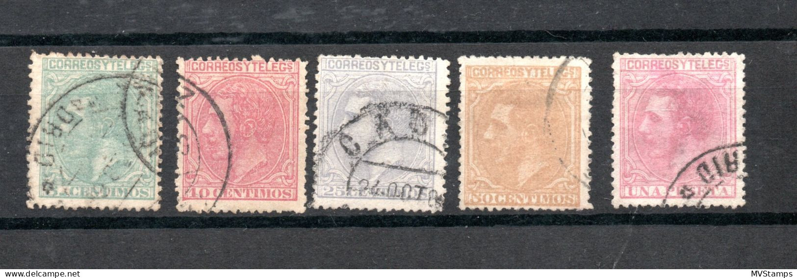 Spain 1879 Old King Alfonso XII Stamps Used - Gebraucht