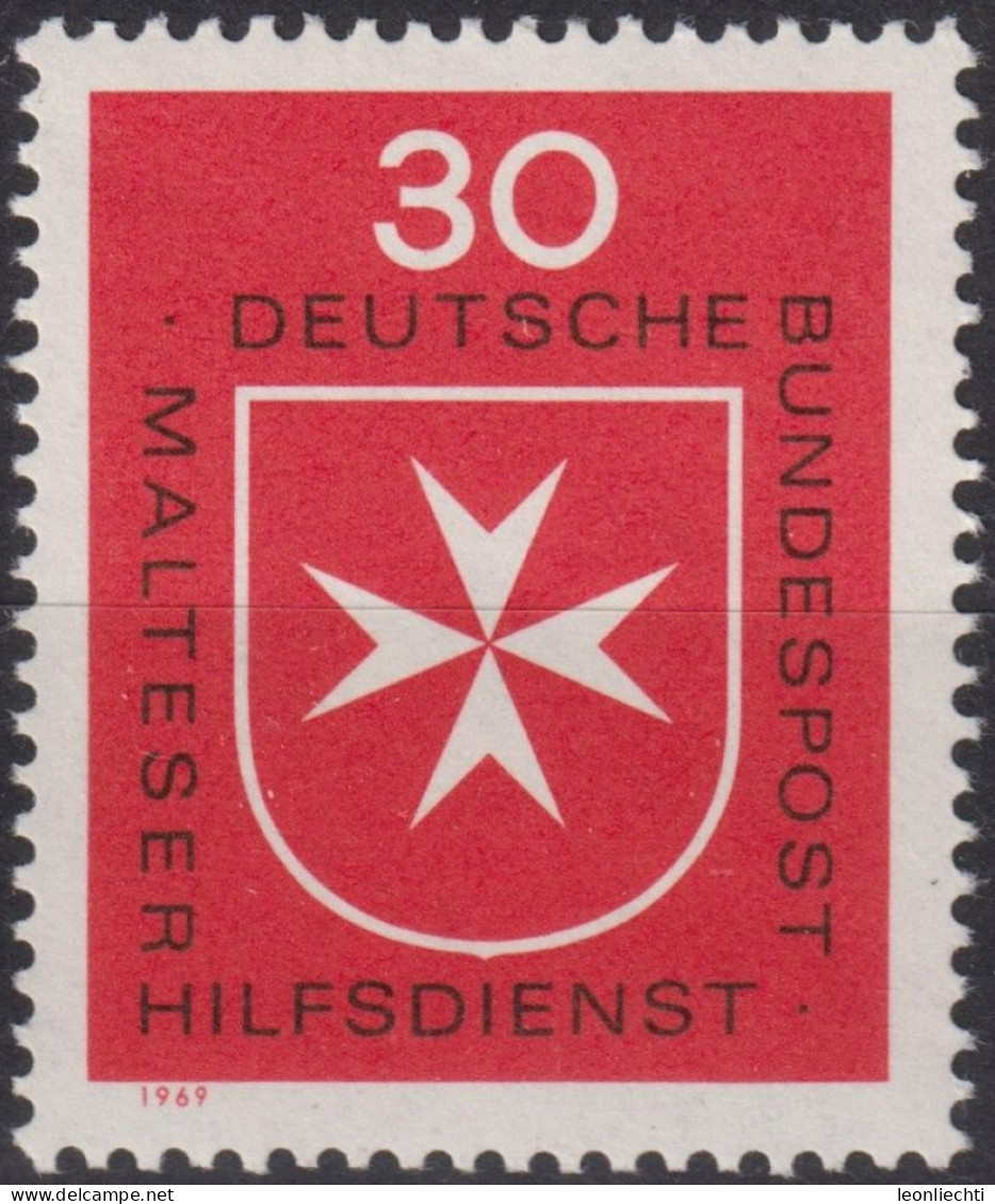 1969 Deutschland > BRD, ** Mi:DE 600, Sn:DE 1006, Yt:DE 460, Malteser Hilfsdienst - Primo Soccorso