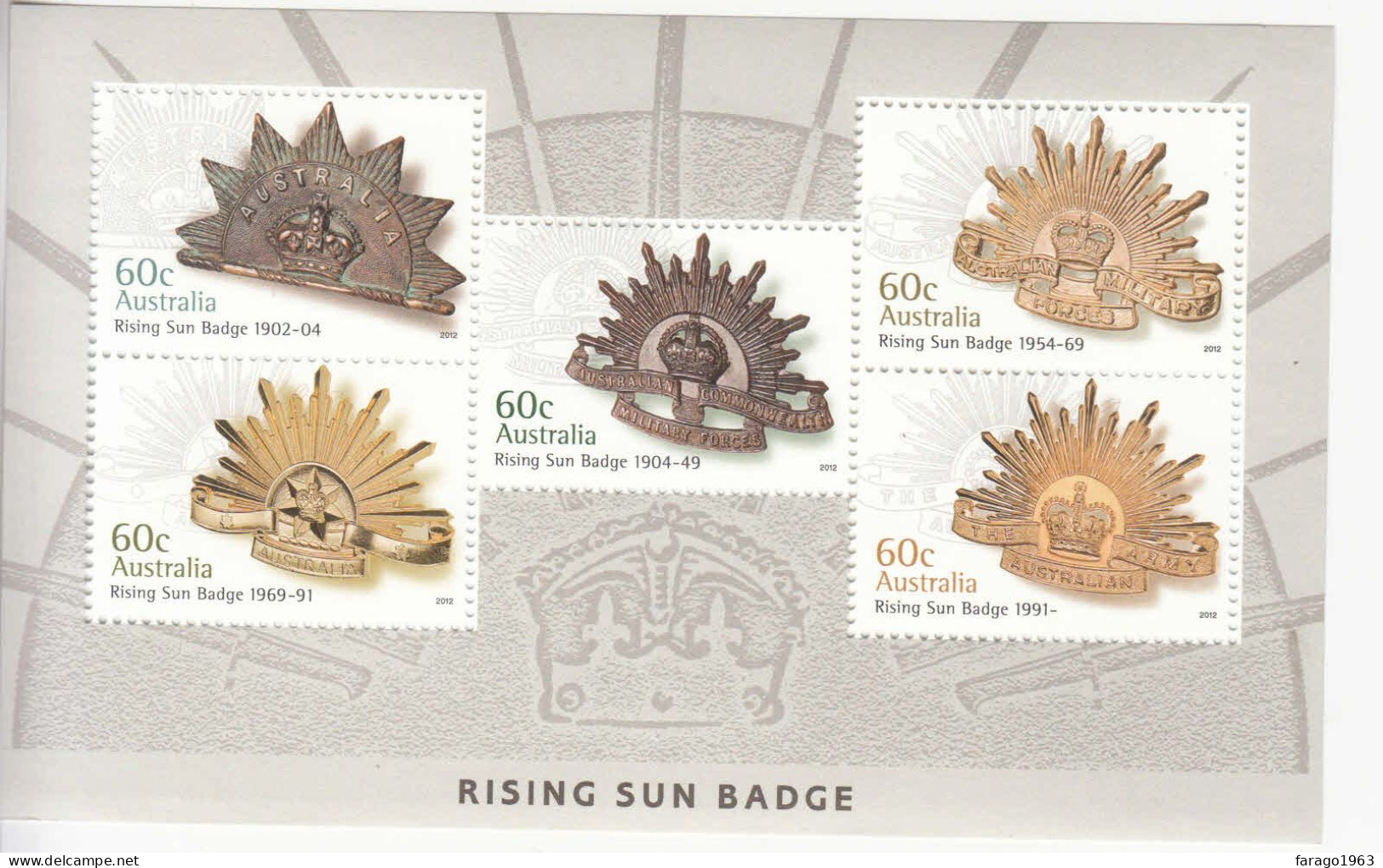 2012 Australia Rising Star Badge Military Souvenir Sheet MNH - Neufs