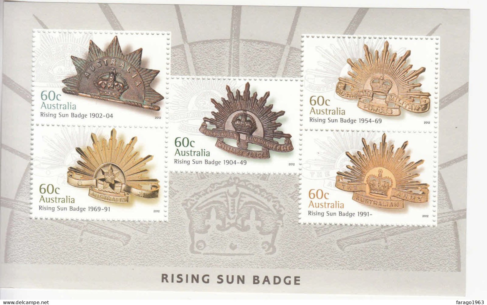2012 Australia Rising Star Badge Military Souvenir Sheet MNH - Mint Stamps