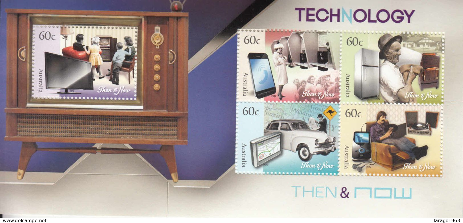 2012 Australia Technology Then & Now Automobiles Phones Souvenir Sheet MNH - Mint Stamps
