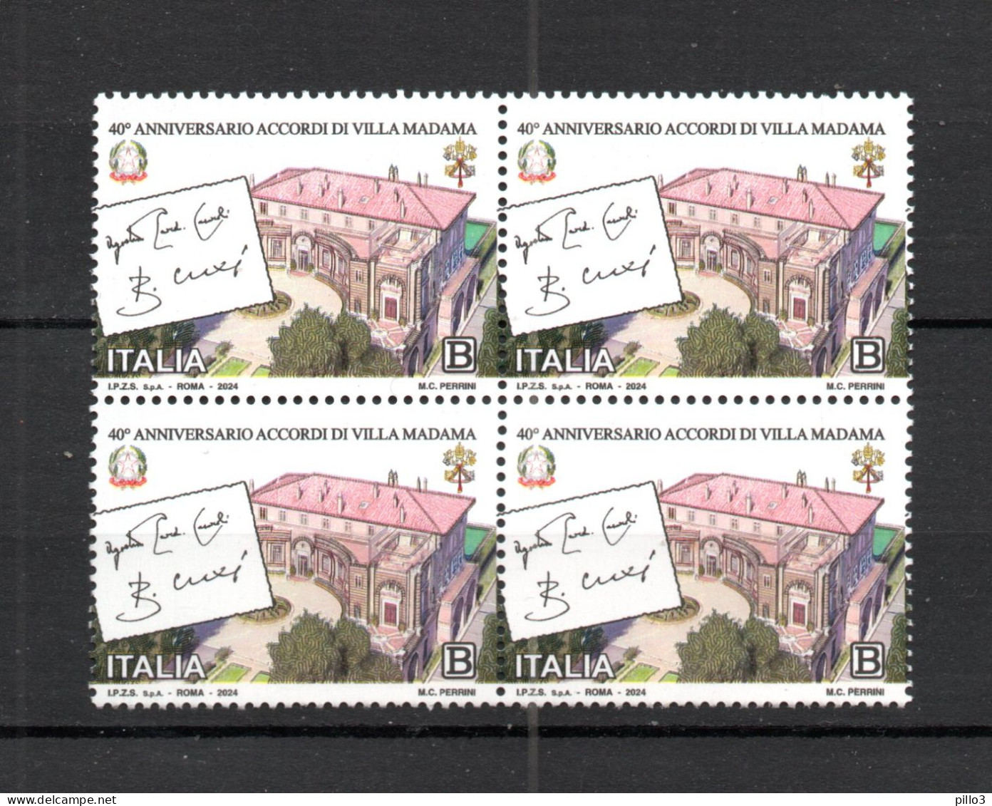 ITALIA :  40°Anniversario Degli  Accordi Di Villa Madama - Quartina  MNH** Del  13.02.2024 - 2021-...: Mint/hinged