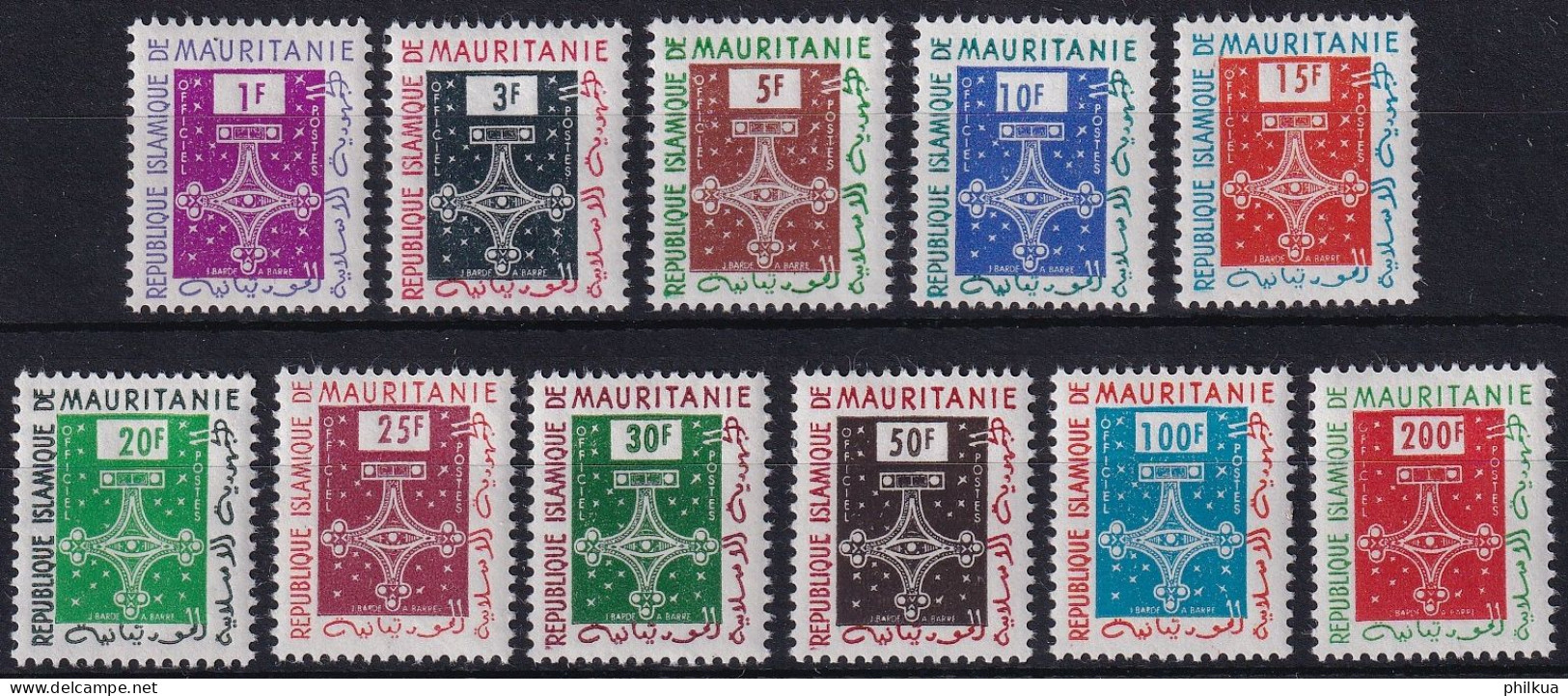 MiNr. 1 - 11 Mauretanien, Dienstmarken 1961, 1. Juli. Kreuz Von Trarza - Postfrisch/**/MNH - Mauritanie (1960-...)