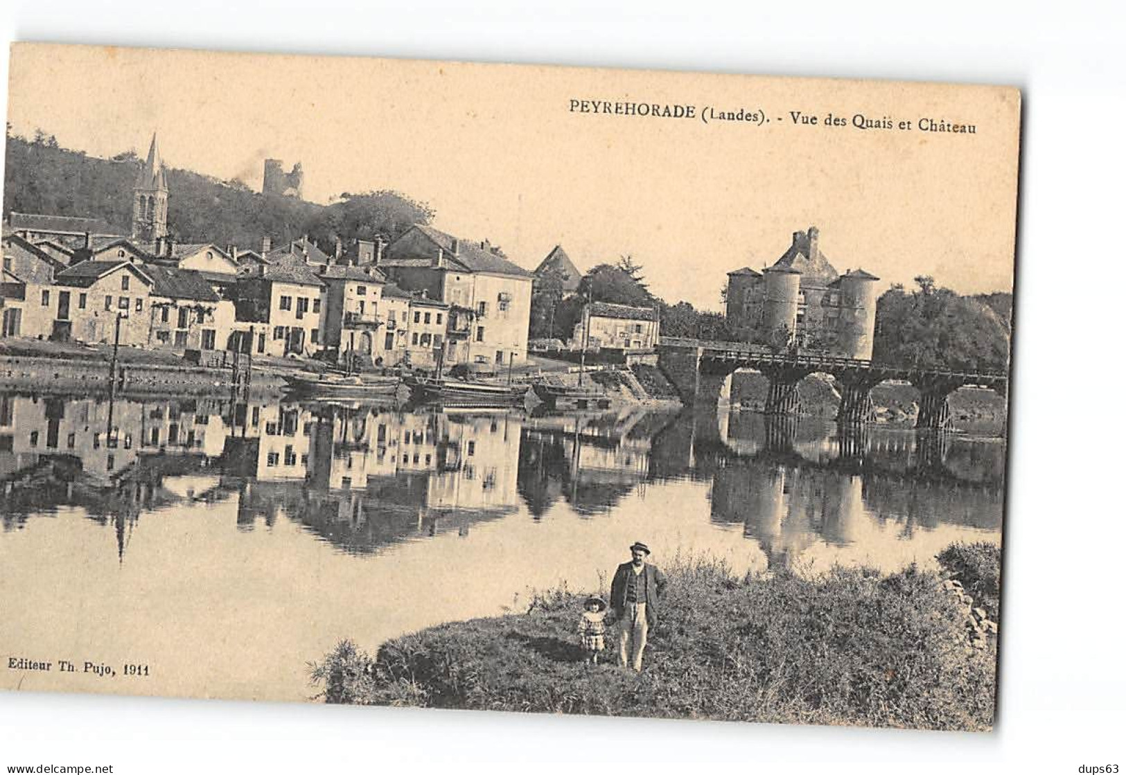 PEYREHORADE - Vue Des Quais Et Château - Très Bon état - Peyrehorade