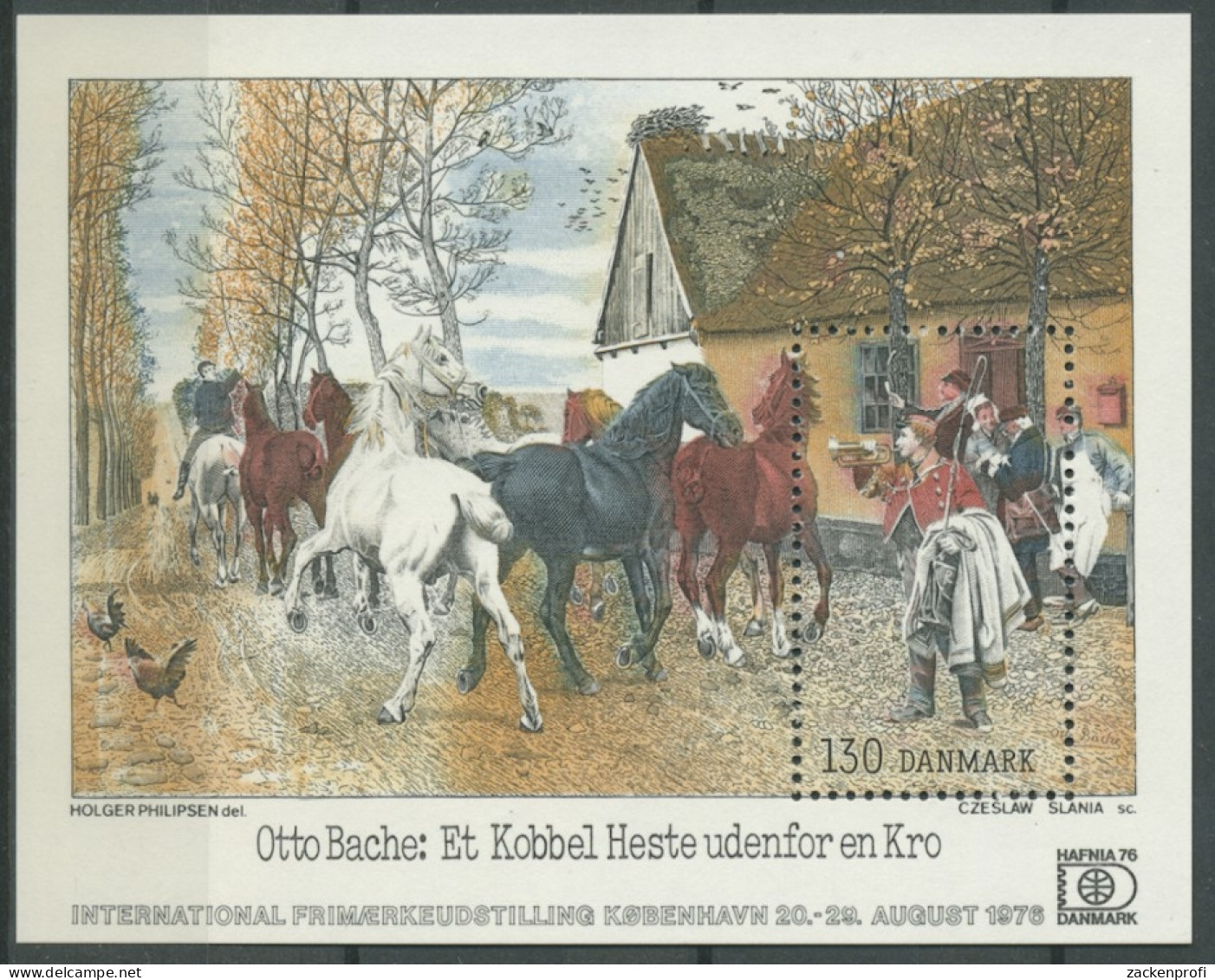 Dänemark 1976 Int. Briefmarkenausstellung HAFNIA '76 Block 3 Postfrisch (C14092) - Blocs-feuillets