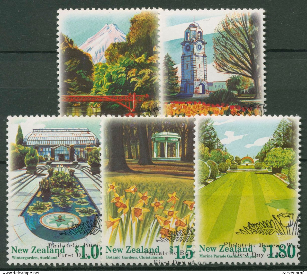 Neuseeland 1996 Garten- Und Parkanlagen 1565/69 Gestempelt - Oblitérés