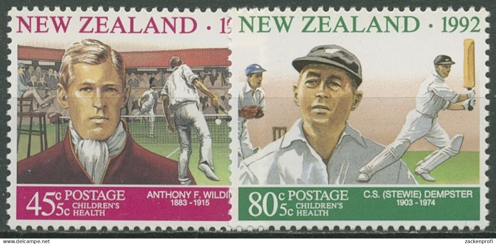 Neuseeland 1992 Gesundheit Sport Tennis Kricket 1242/43 Postfrisch - Unused Stamps
