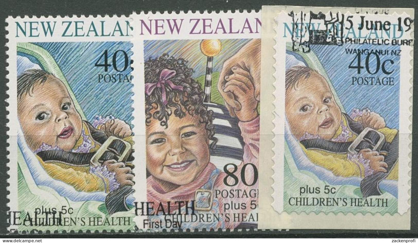 Neuseeland 1996 Kinderhilfe Sicherheit Im Straßenverkehr 1523/25 Gestempelt - Gebruikt