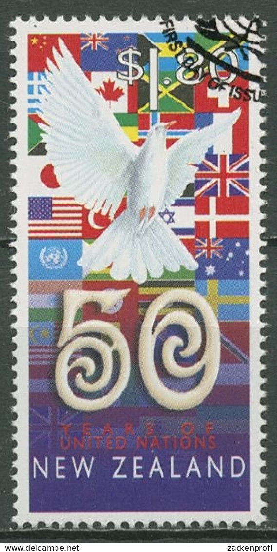 Neuseeland 1995 50 Jahre Vereinte Nationen UNO Friedenstaube 1471 Gestempelt - Gebruikt