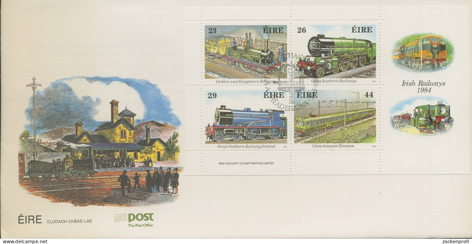 Irland 1984 150 Jahre Irische Eisendbahnen Ersttagsbrief Block 5 FDC (X18696) - FDC