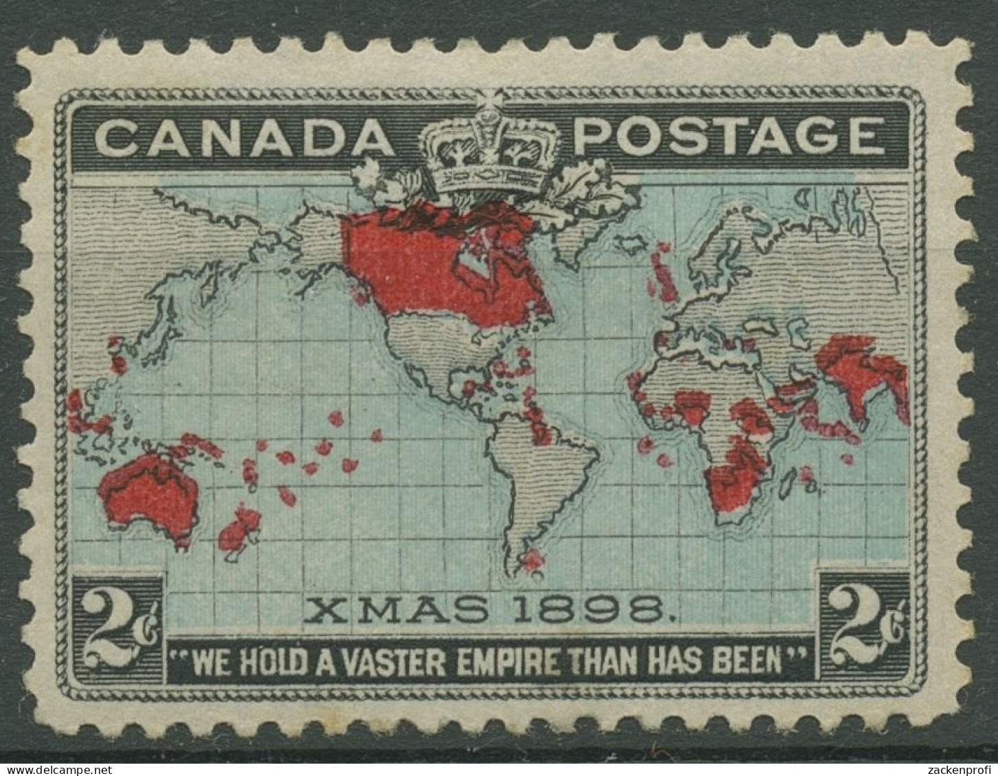 Kanada 1898 Einführung Des Penny-Portos Weltkarte 74 C Mit Falz - Ungebraucht