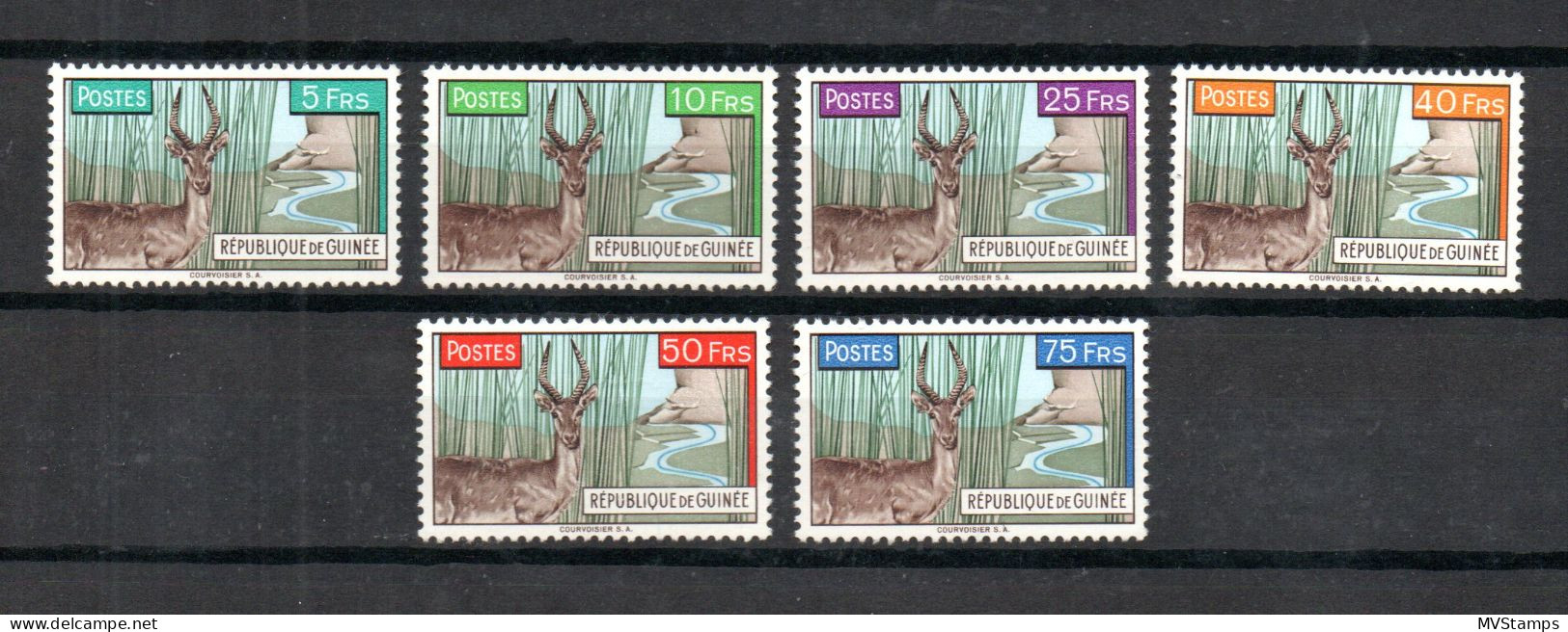 Guinea 1961 Freimarken 71/76 Riedbock/Tiere Postfrisch - Guinea (1958-...)