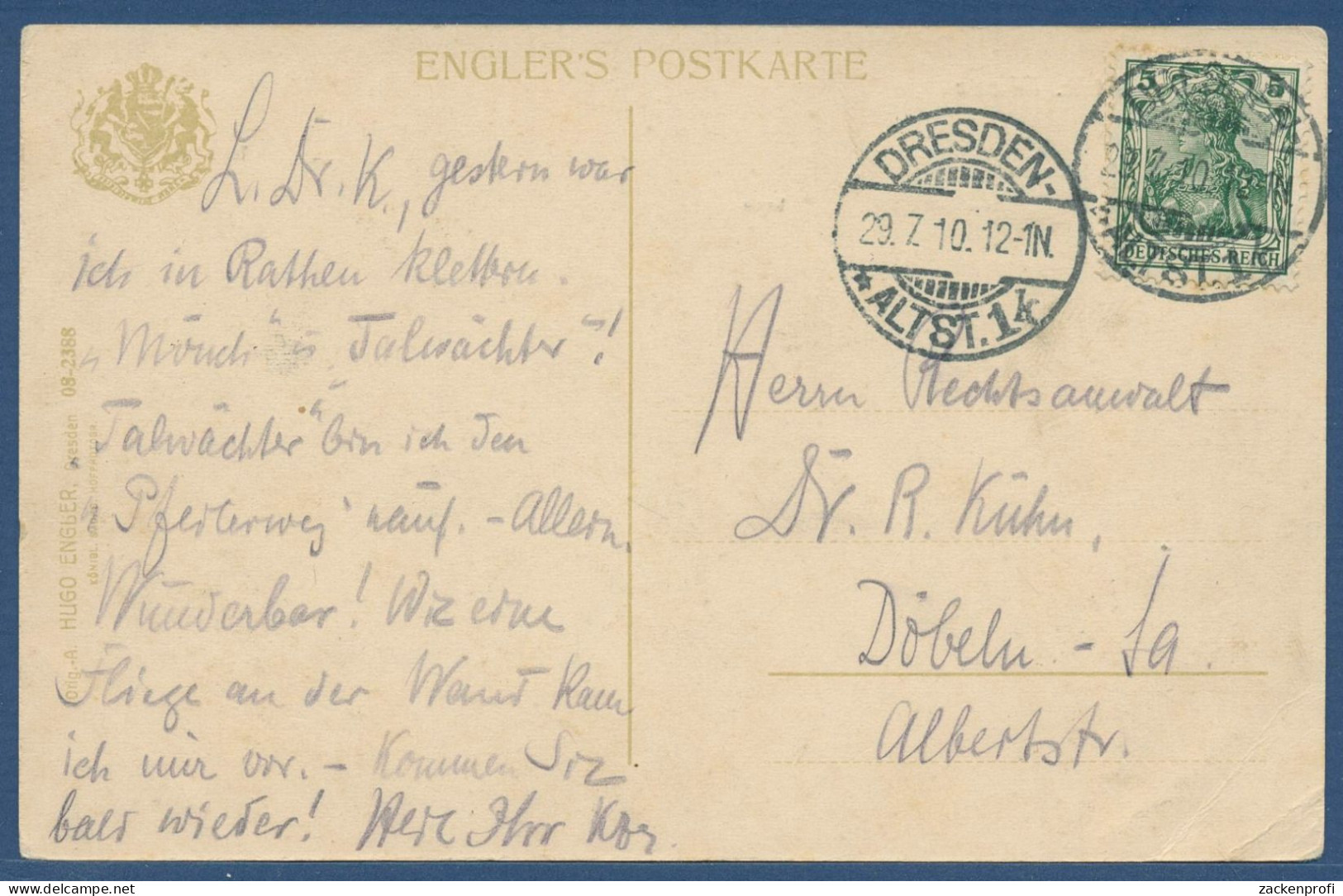 Bastei Felsen Sächsische Schweiz, Gelaufen 1910 (AK4052) - Hohnstein (Saechs. Schweiz)