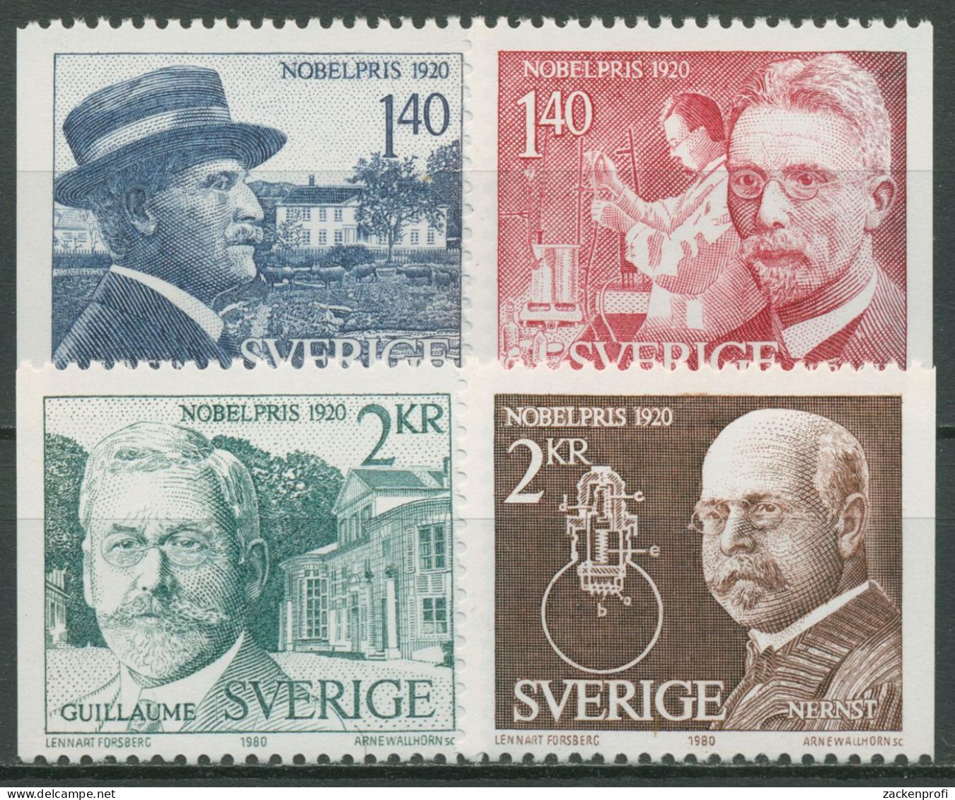 Schweden 1980 Nobelpreisträger 1129/32 Postfrisch - Neufs