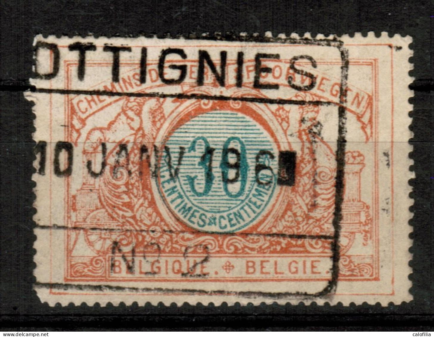 Chemins De Fer TR 32, Obliteration Centrale Nette OTTIGNIES 2 - Autres & Non Classés