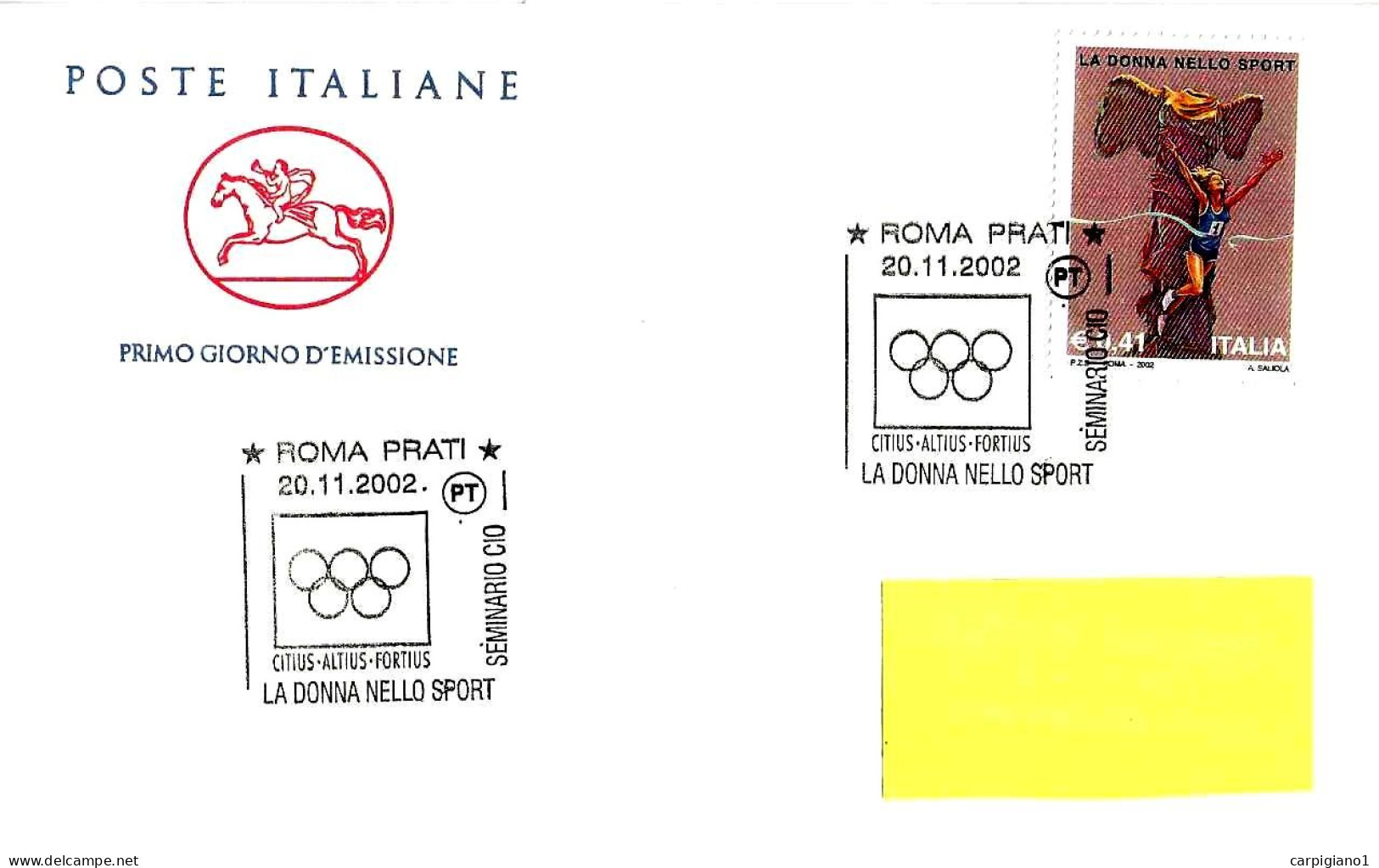 ITALIA ITALY - 2002 ROMA Seminario CIO Citius Altius Fortius "la Donna Nello Sport" (cerchi Olimpici) Su Busta PT - 9664 - 2001-10: Storia Postale