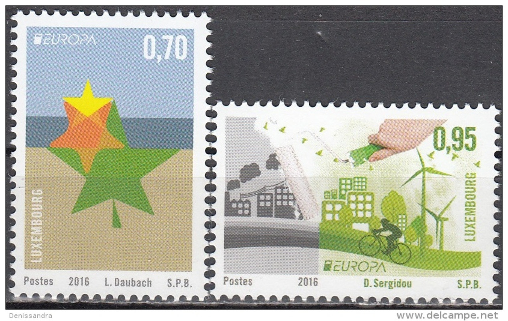 Luxembourg 2016 Yvert 2034 - 2035 Neuf ** Cote (2017) 4.90 € Europa CEPT Ecologie Pensez En Vert - Unused Stamps